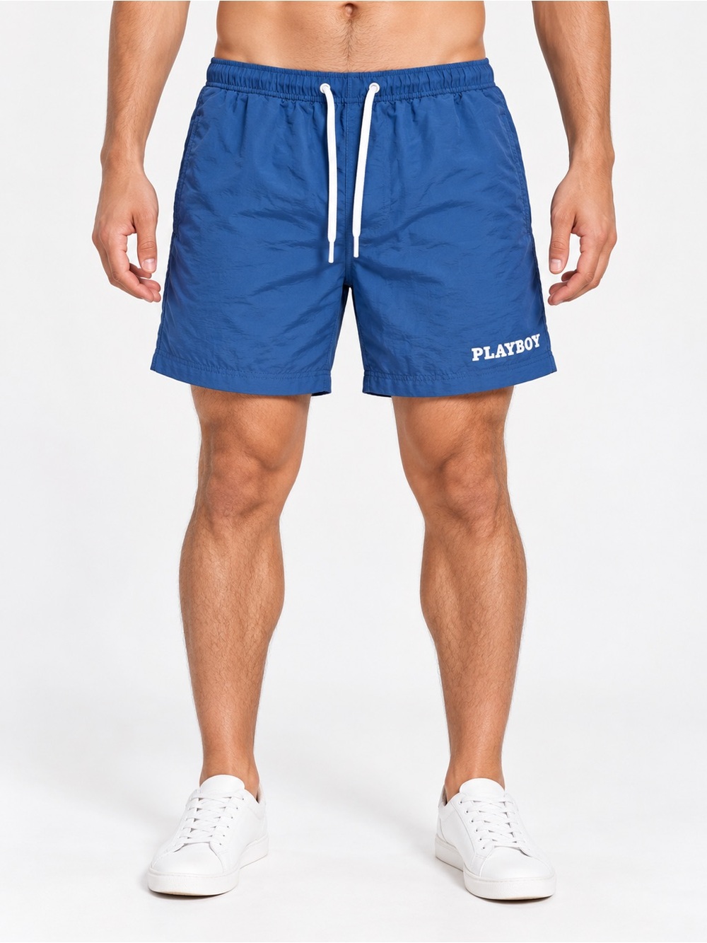 Playboy by PacSun Men’s Blue Nylon Swim Trunks Shorts Size M Bunny Logo